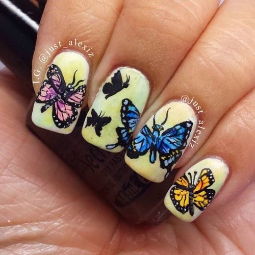 Cute Butterflies Nail Art