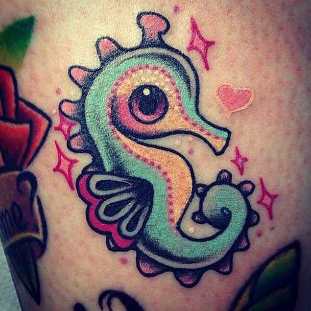 Cute Infant Seahorse Tattoo