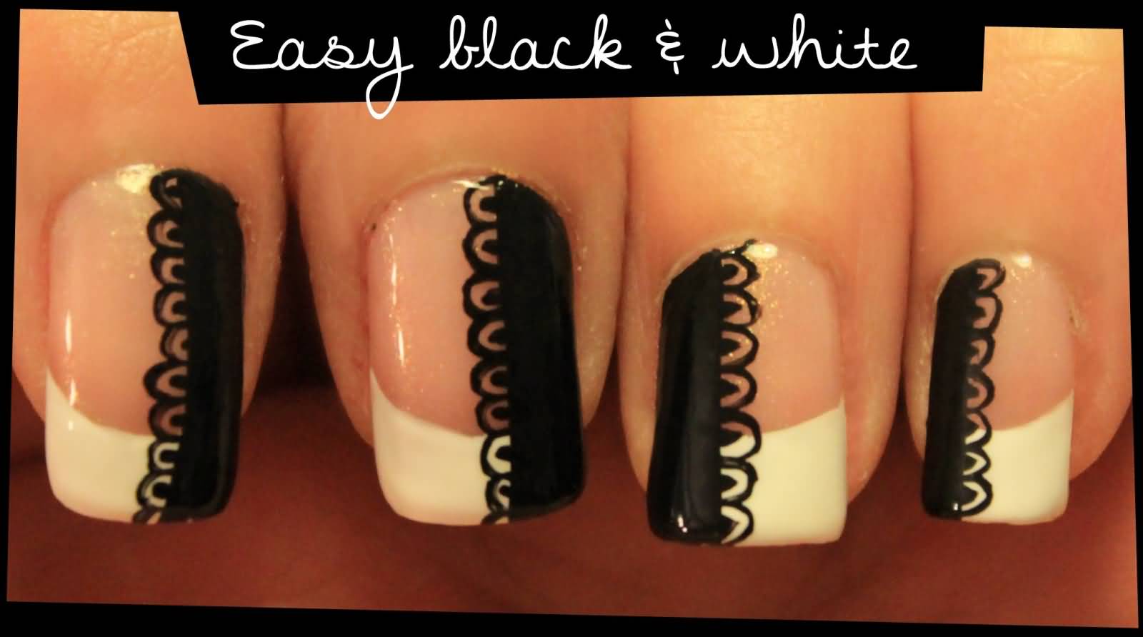 Easy Black And White Nail Art