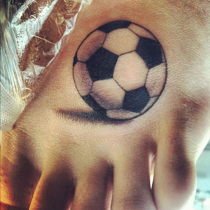 Football Tattoo On Foot