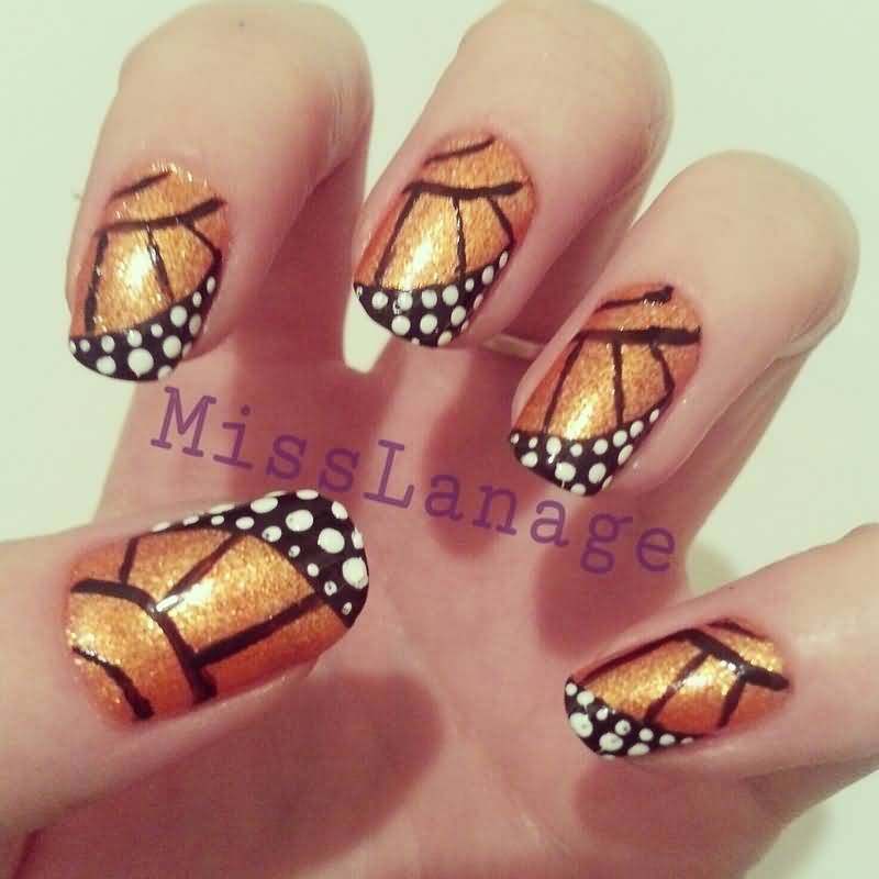 Freehand Butterfly Wings Nail Art By Rebecca