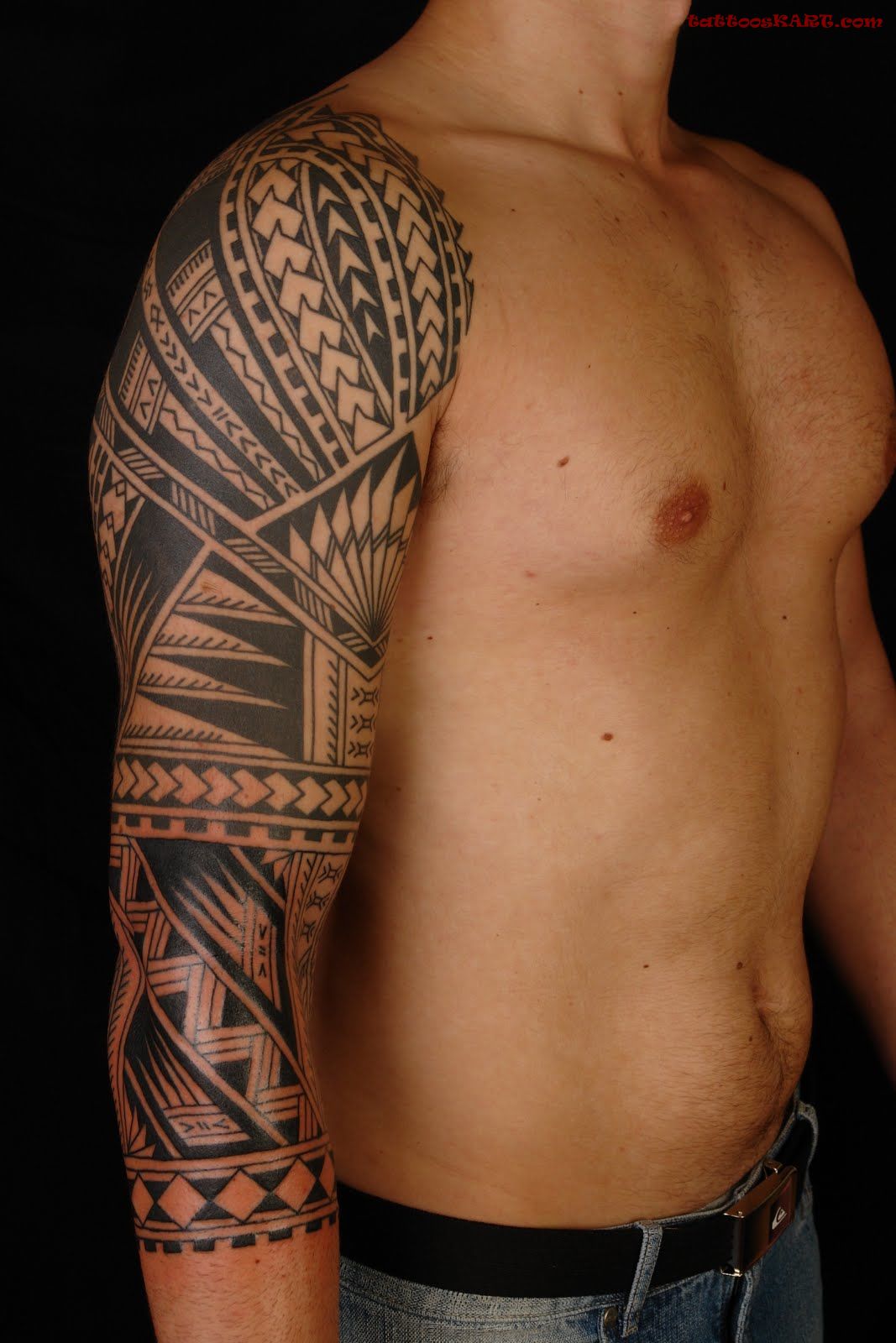 Full Sleeve Samoan Tattoo For Men