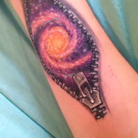 Galaxy Inner Arm  Zipper Tattoo