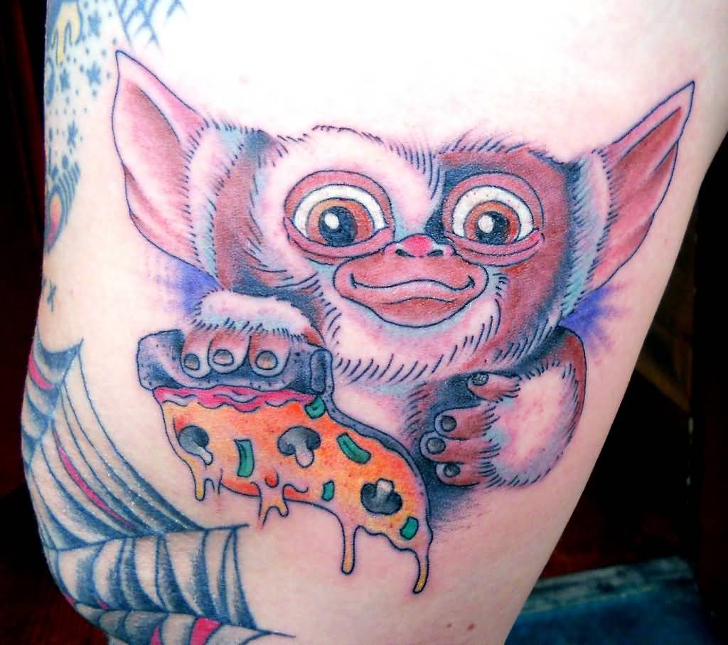 Gizmo Showing Pizza Tattoo