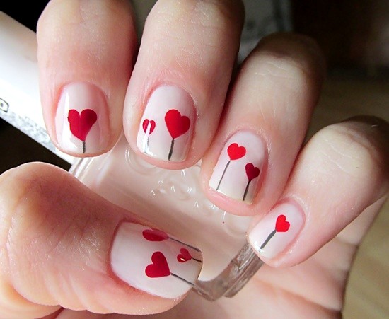 Heart Lollipops Nail Art Idea
