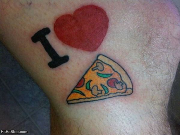 I Love Pizza Tattoo For Men