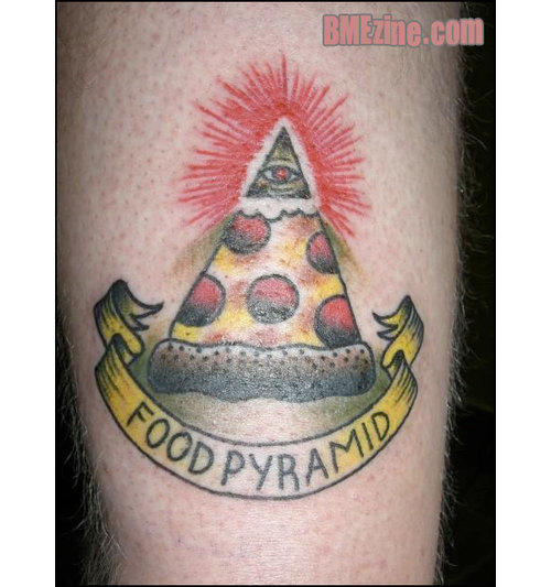 Illuminati Eye Pizza With Banner Tattoo