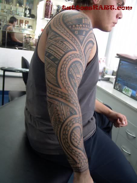 Incredible Samoan Tattoo For Full Sleeve