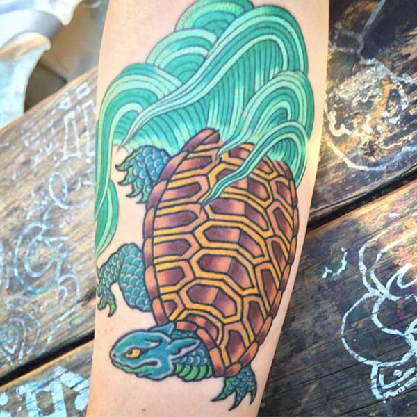 Japanese Tortoise Tattoo On Arm