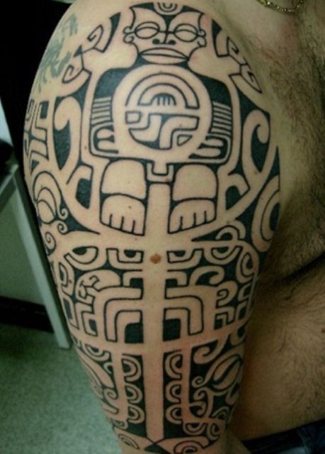 Latest Samoan Tattoo On Right Half Sleeve