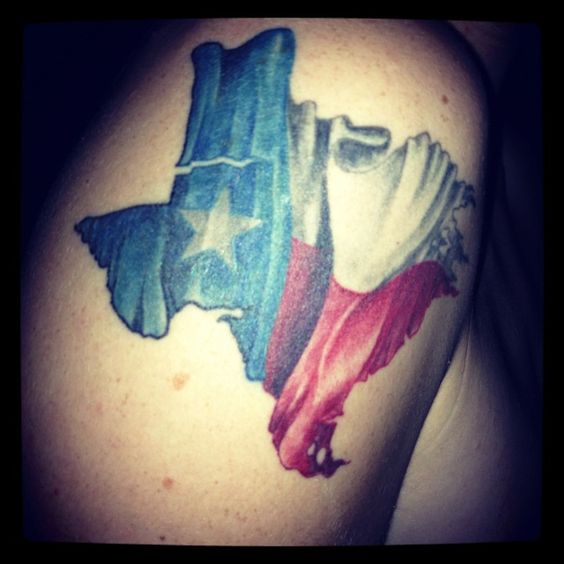 Lovely Texas Flag Tattoo