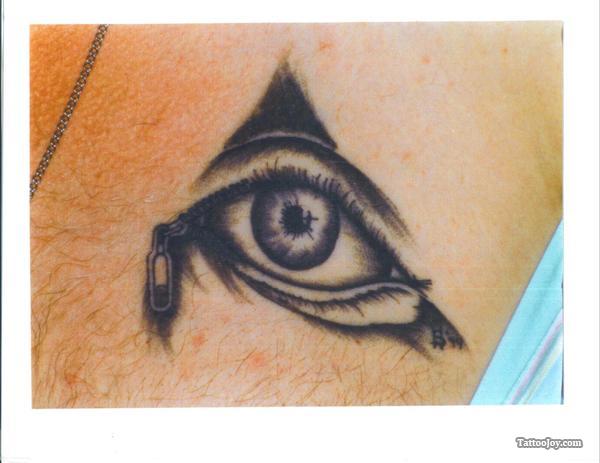 Lovely Triangle Eye Zipper Tattoo