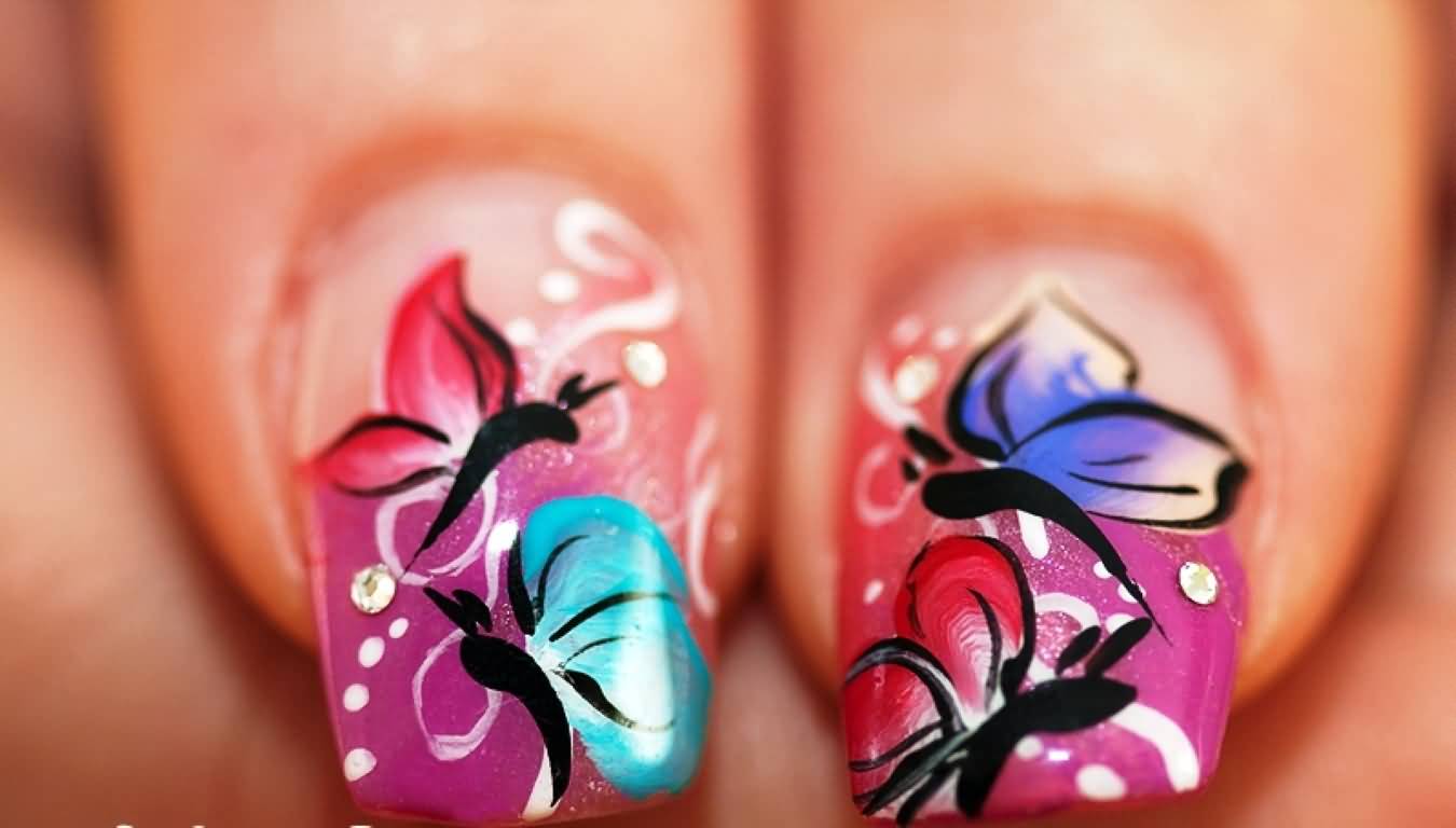 Mindblowing Butterflies Nail Art