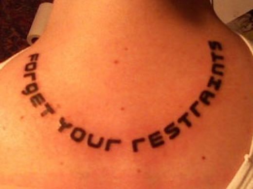 Nice Lettering Necklace Tattoo