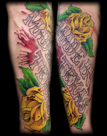 Nice Made In Texas With Flowers Tattoo
