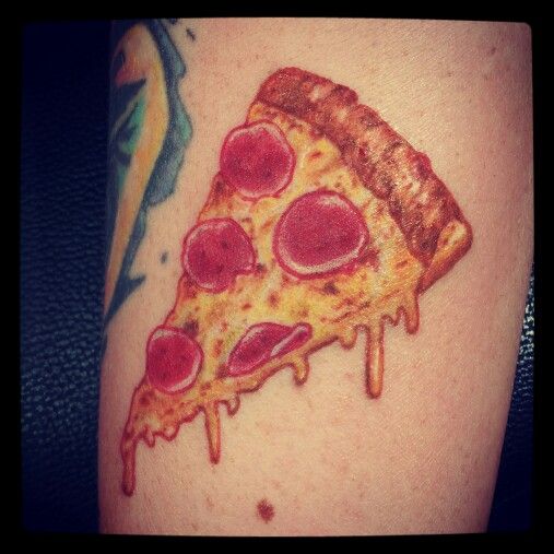 Nice Melting Pizza Slice Tattoo