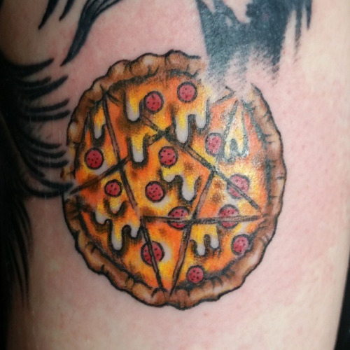 Nice Pentagram Pizza Traditional Tattoo