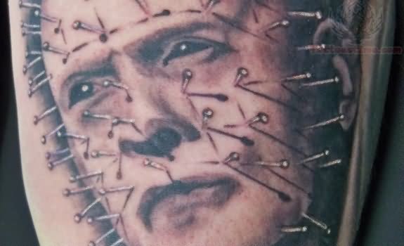 Nice Pinhead Portrait Tattoo