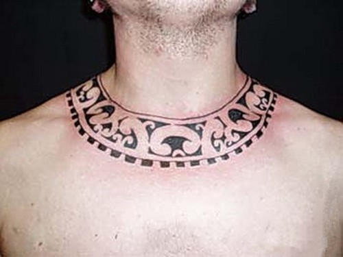 Nice Tribal Necklace Tattoo