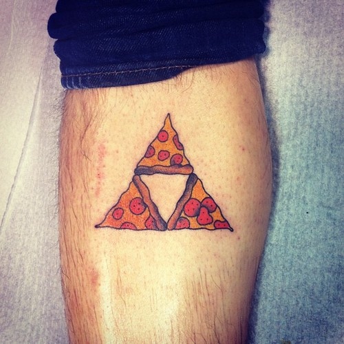 Nice Triforce Traditional Pizza Tattoo