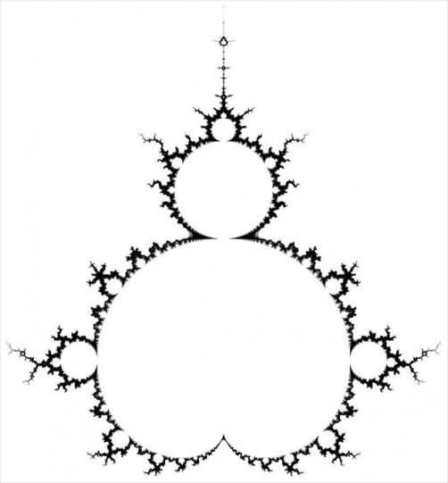 Outline Mandelbrot Fractal Tattoo Stencil