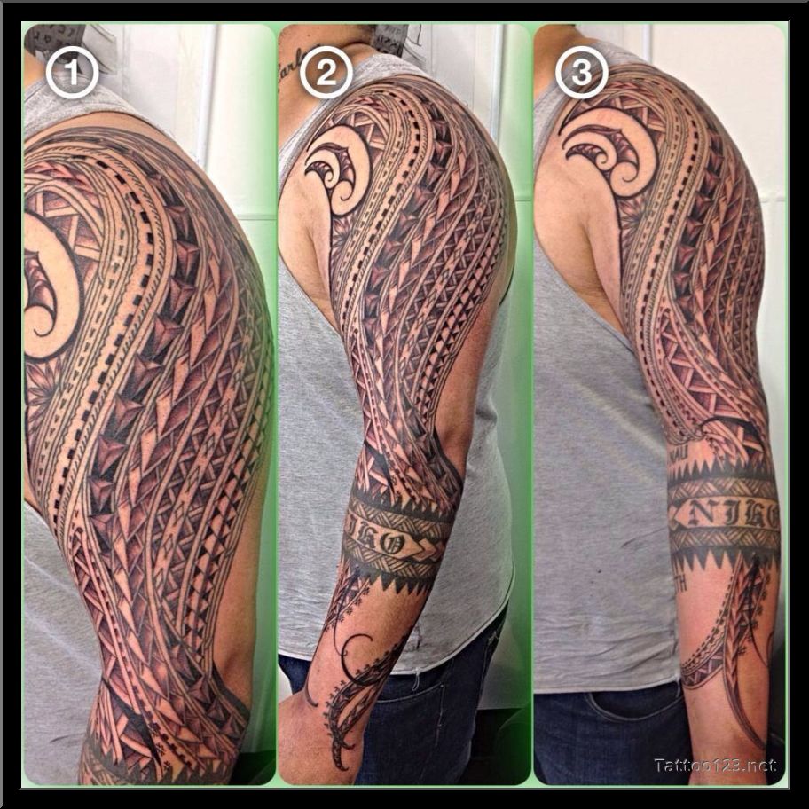 Outstanding Samoan Tattoo On Left Sleeve