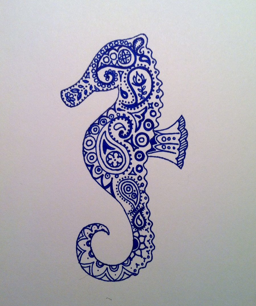 Paisley Seahorse Tattoo Design By Iluvsparkles