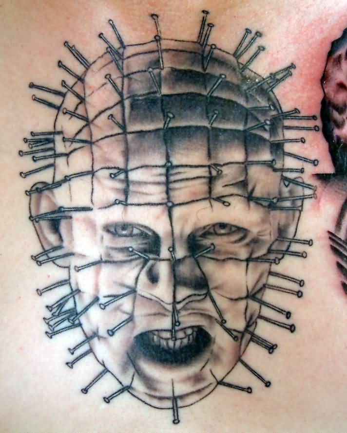 Pinhead Angry Face Tattoo