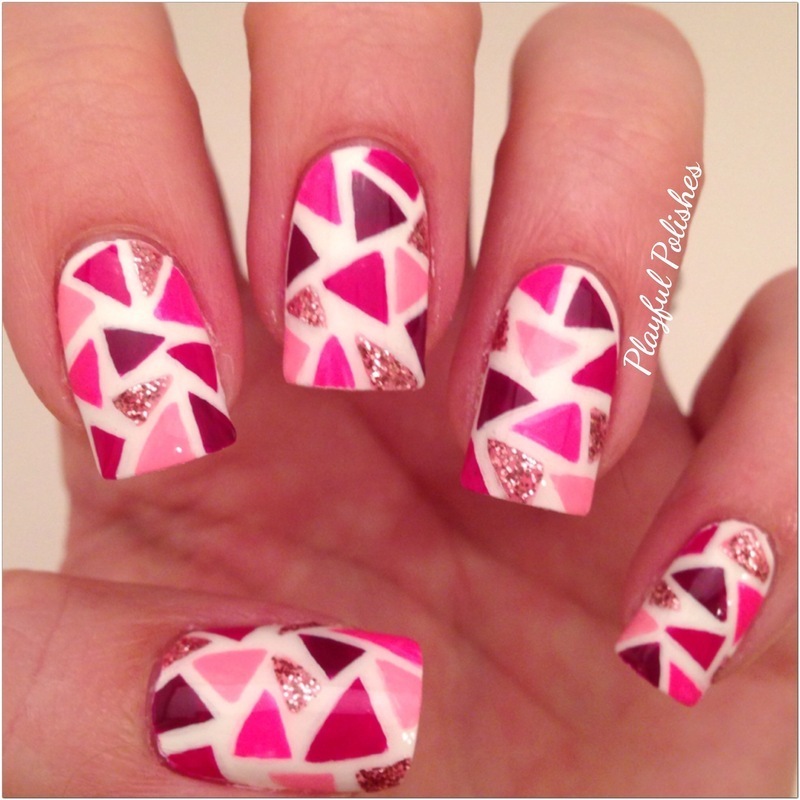 Pink Mosaic Nail Art