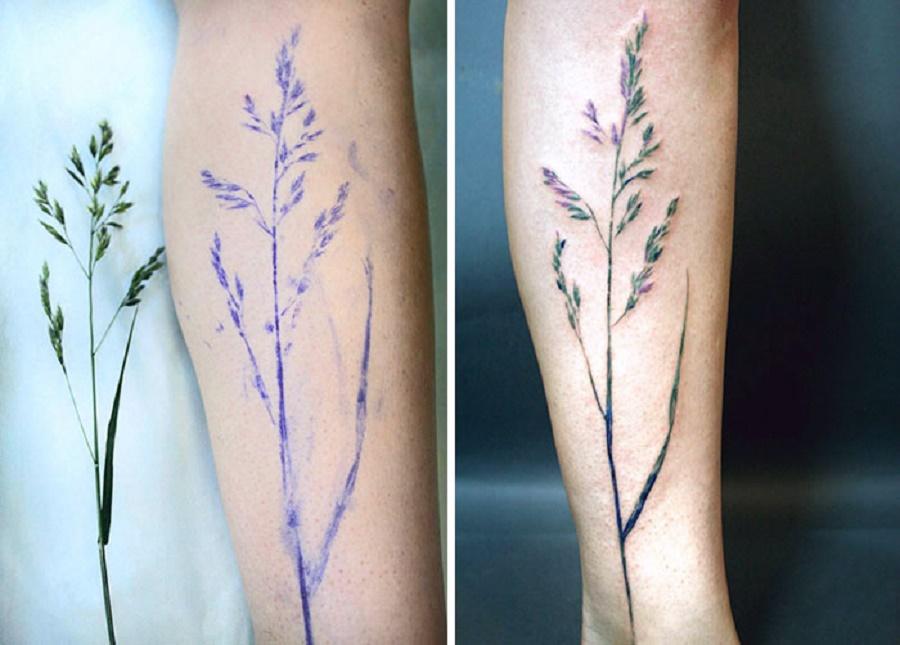 Plant Tattoo Design For Leg