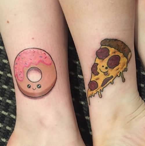 Pretty Pizza Slice And Doughnut Tattoo By Libby Guy
