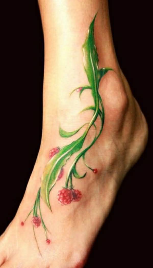 Realistic Plant Foot Tattoo