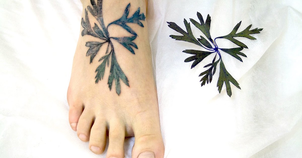 Realistic Plant Tattoo On Foot