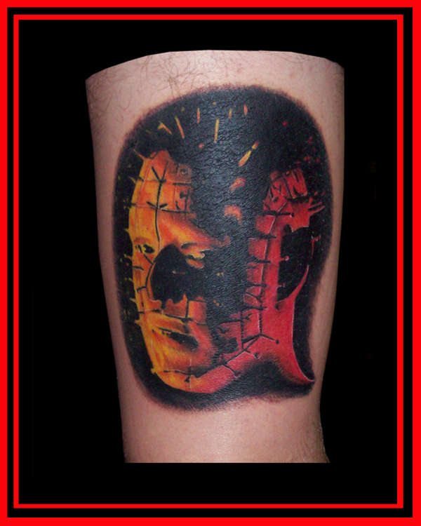 Red And Black Pinhead Tattoo