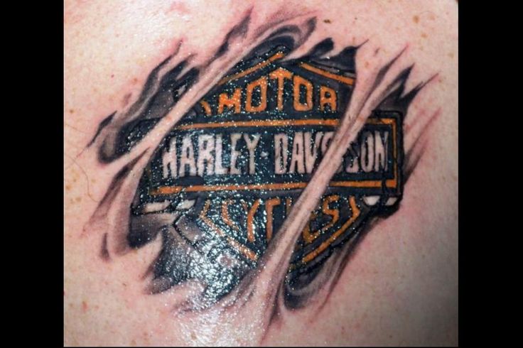 Ripped Skin Harley Tattoo