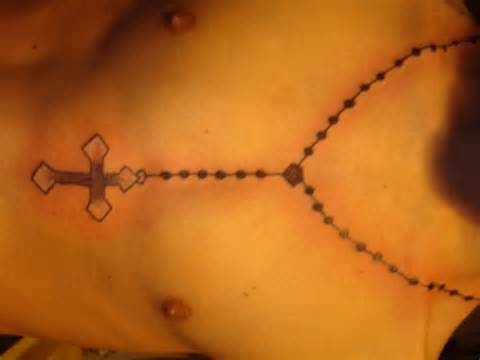 Rosary Cross Necklace Tattoo