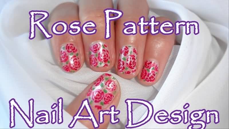 Rose Pattern Nail Art Design