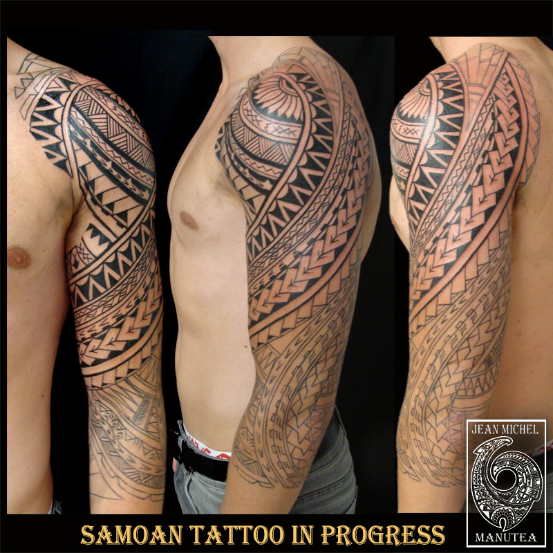 Samoan Full Sleeve Tattoo For Men