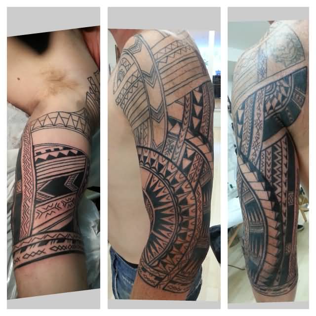 Samoan Tribal Tattoo On Arm For Men