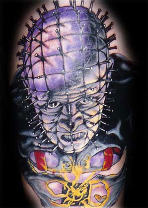 Scary Pinhead Colored Tattoo