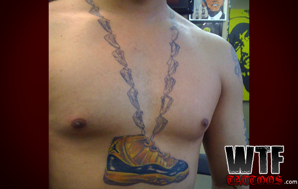 Shoes Necklace Tattoo For Men
