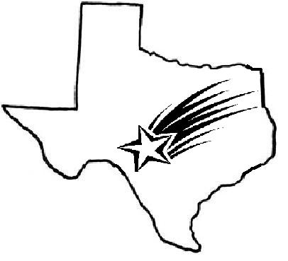 Shooting Star In Texas Map Tattoo Stencil