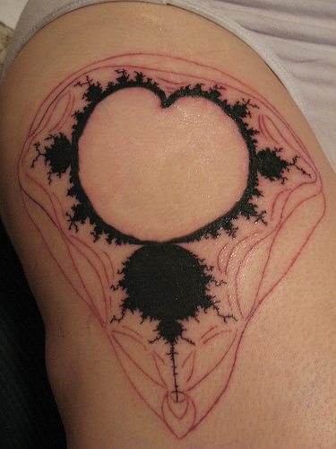 Simple Black Outline Mandelbrot Set Tattoo