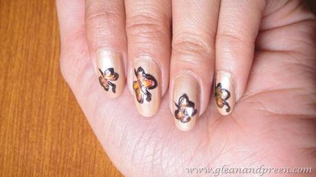 Simple Butterflies Nail Art Design