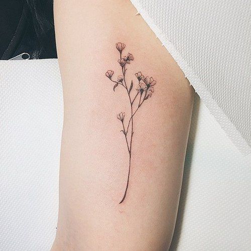 Simple Flowers Plant Tattoo