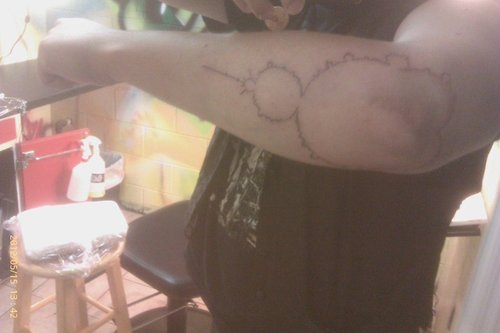 Simple Mandelbrot Set Tattoo On Left Arm