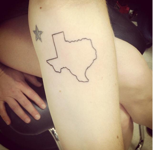 Simple Outline Of Texas Tattoo