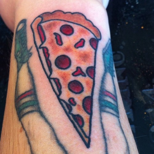 Simple Pizza Piece Traditional Tattoo