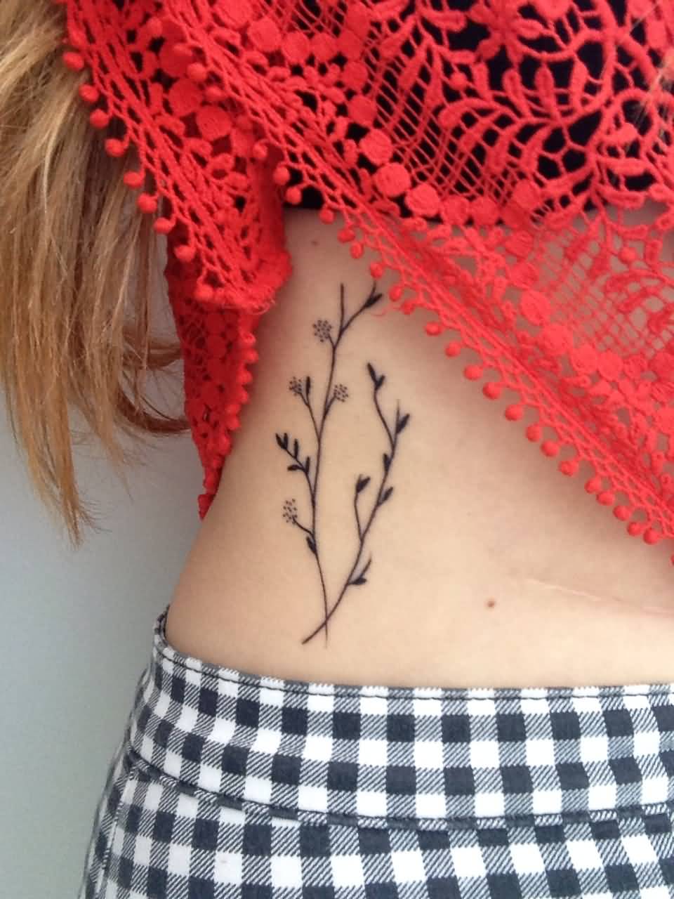 Simple Plant Tattoo For Girls