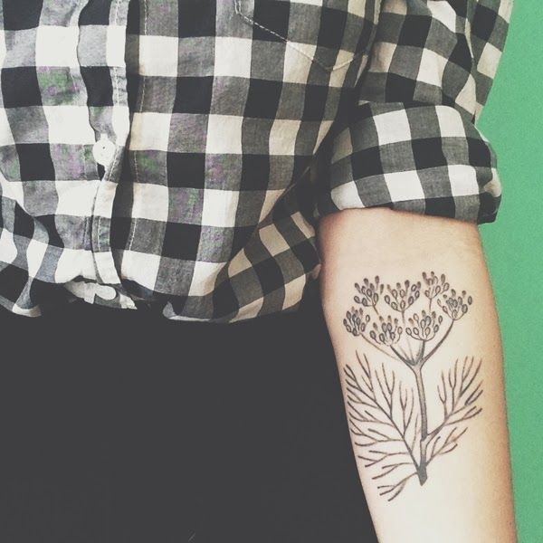 Simple Plant Tattoo On Forearm